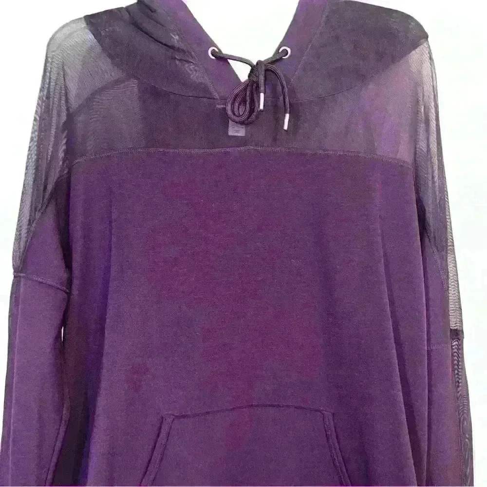 Forever21 Maroon athletic mesh hoodie size large